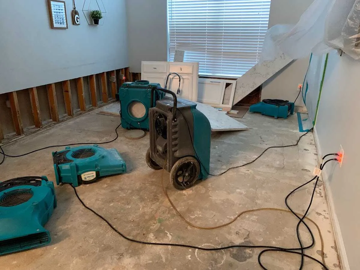 Dehumidifier in flood-cut room for Water Extraction & Removal in Minnetrista
